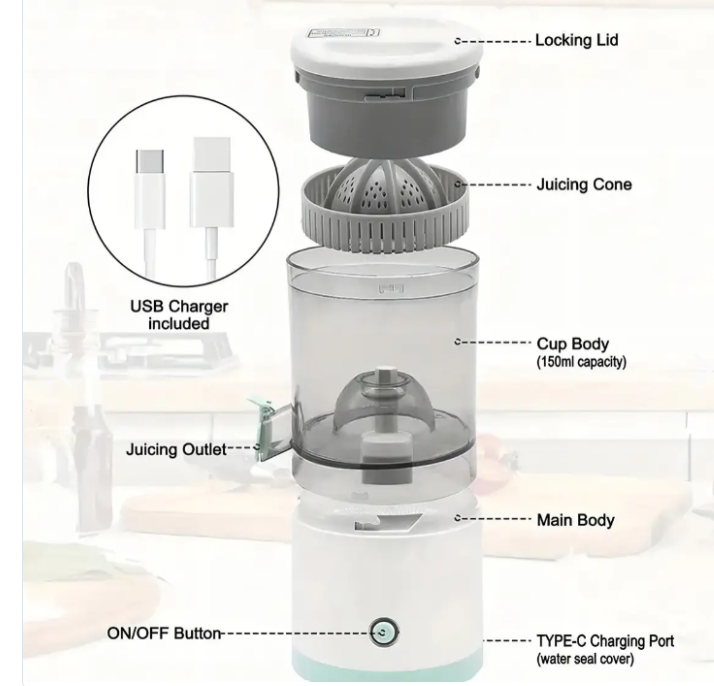 Exprimidor de jugo eléctrico portátil